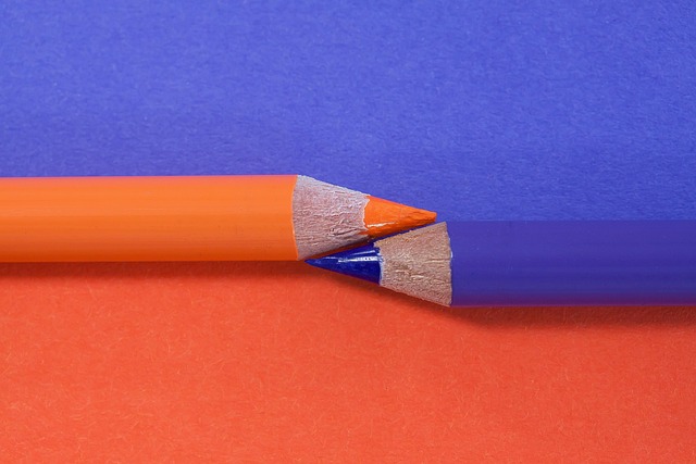 Colored pencils arranged on kraft paper